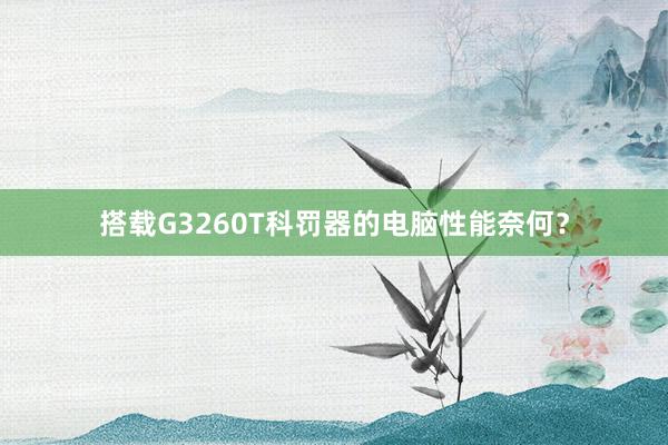 搭载G3260T科罚器的电脑性能奈何？