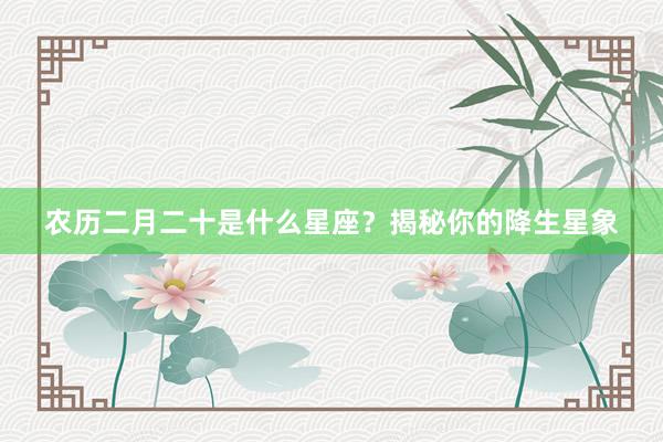 农历二月二十是什么星座？揭秘你的降生星象